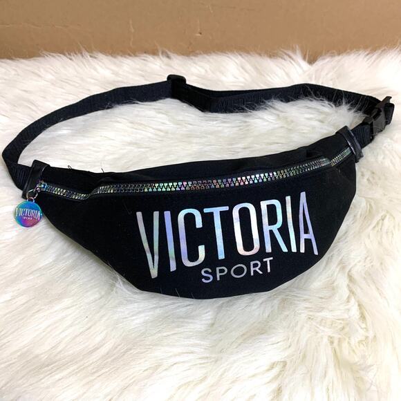 VICTORIAS SECRET Neoprene Holographic Victoria Sport Fanny Pack Belt Bag - Picture 2 of 16